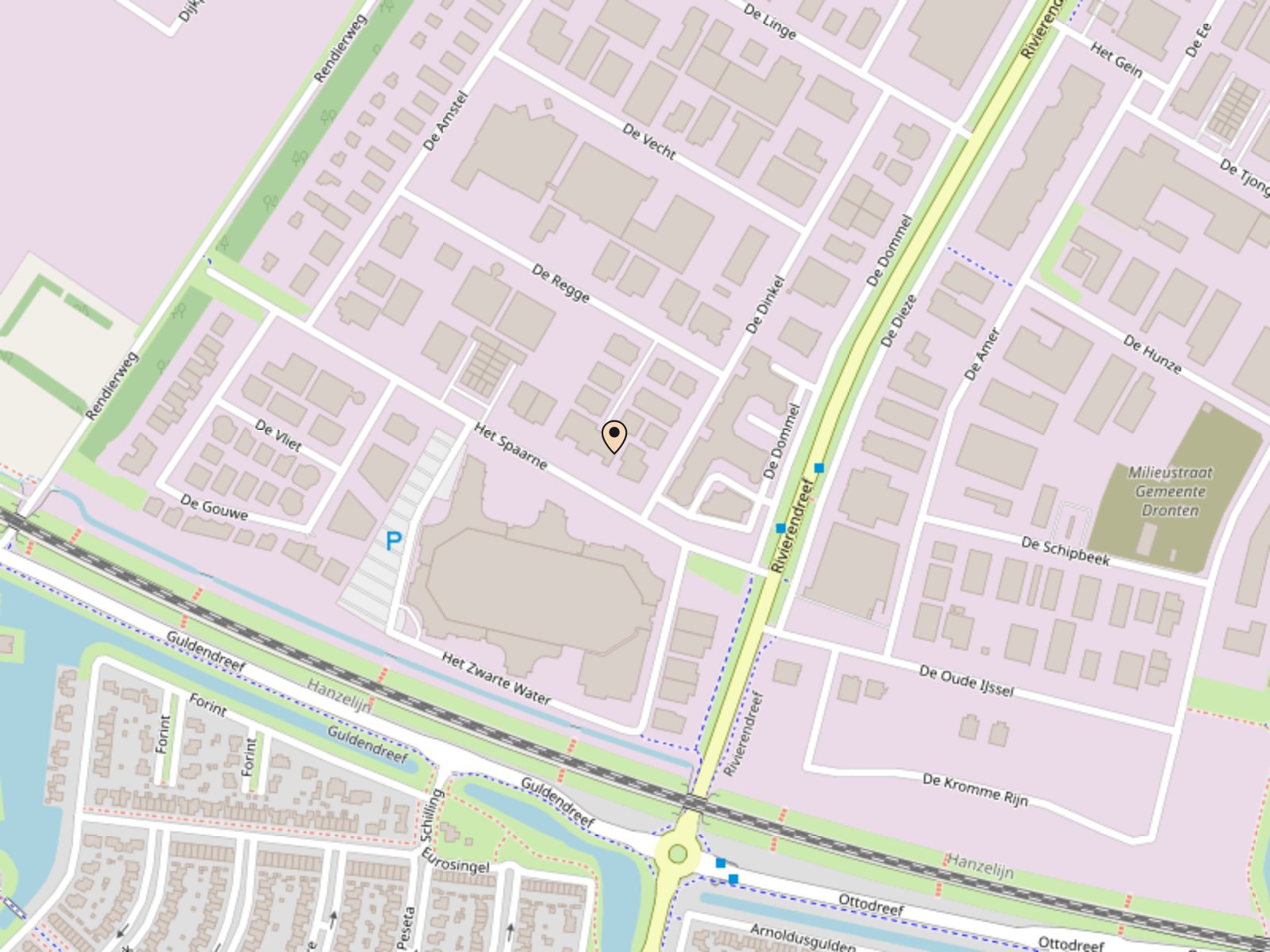 Kaart met de locatie van MotoXpert Exclusive Dronten, Het Spaarne 18, Dronten